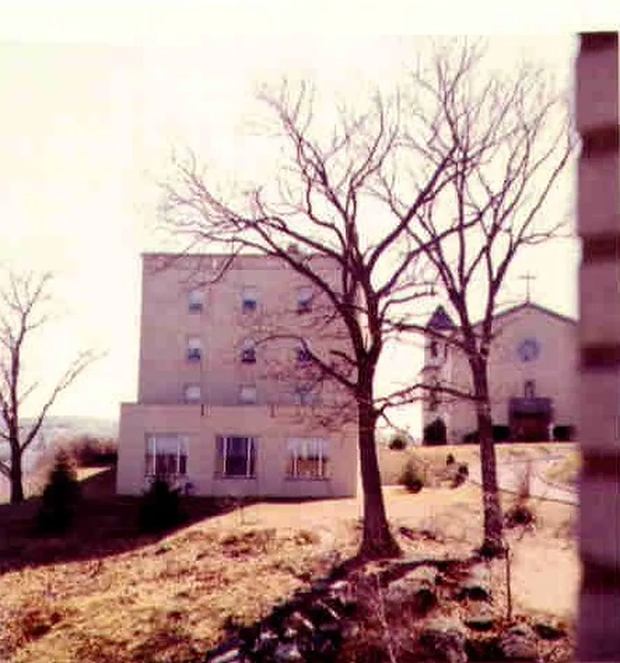 Ladycliff campus building in winter